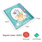 Children Magnetic Fraction Learning Math Toys Wooden Fraction Book Set