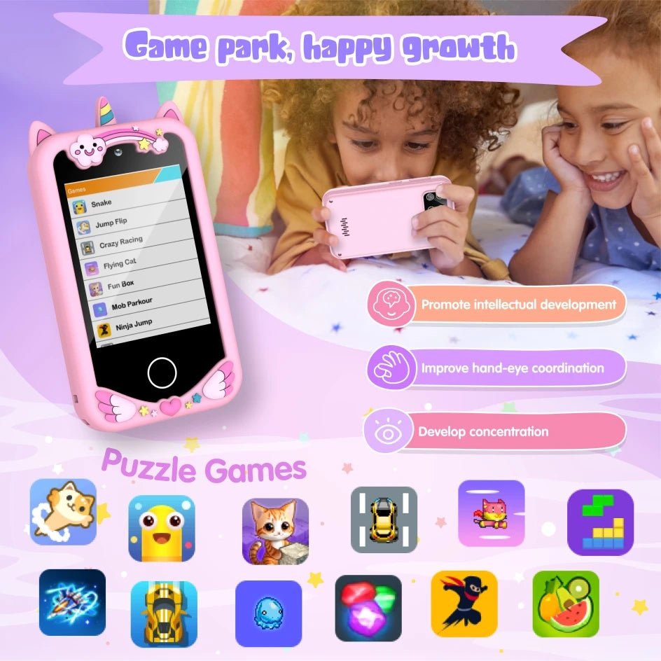 8GBKids Smart Phone Video Music Player 20 Stories Toy Phone Dual Camera 28 Games Learning Educational Toys Children Gifts