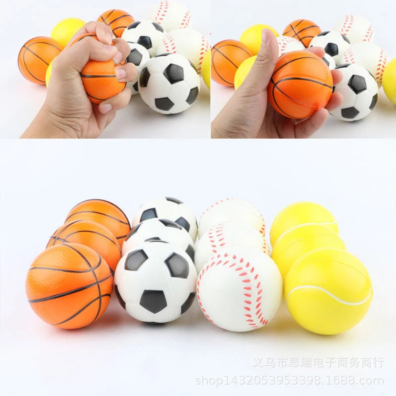 12pcs Children Sponge bounce Ball Sports  Anti Stress Ball Educational Toys For Kids Outdoor Sports  Decompression Release Ball