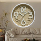 Children's Study Non-Ticking Wall Clock Luxury Silent Battery Operated Round Wall Clock for  Modern Simple Style Home Decor