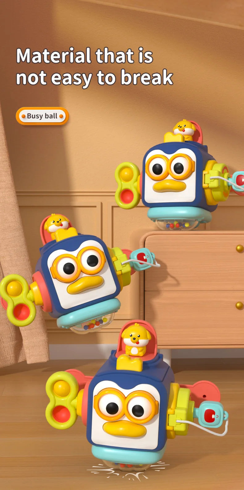 Montessori Sensory Toys Baby Busy Cube Activity Travel Toy Educational Learning Fidget Toys for Fine Motor Skills Children Gift