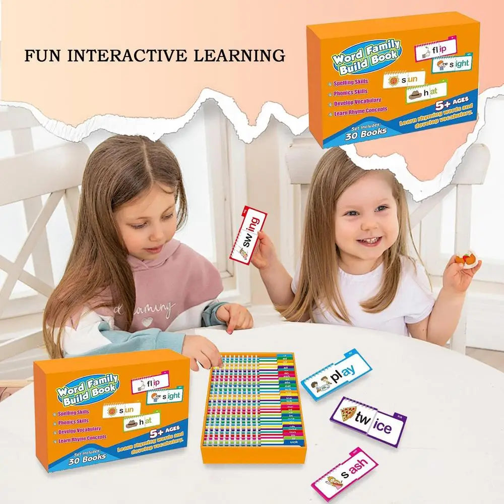 Phonics Flash Cards Rhyme Flashcard Read And Rhyme Flipping Books Vocabulary Word Families Flash Card Educational toys
