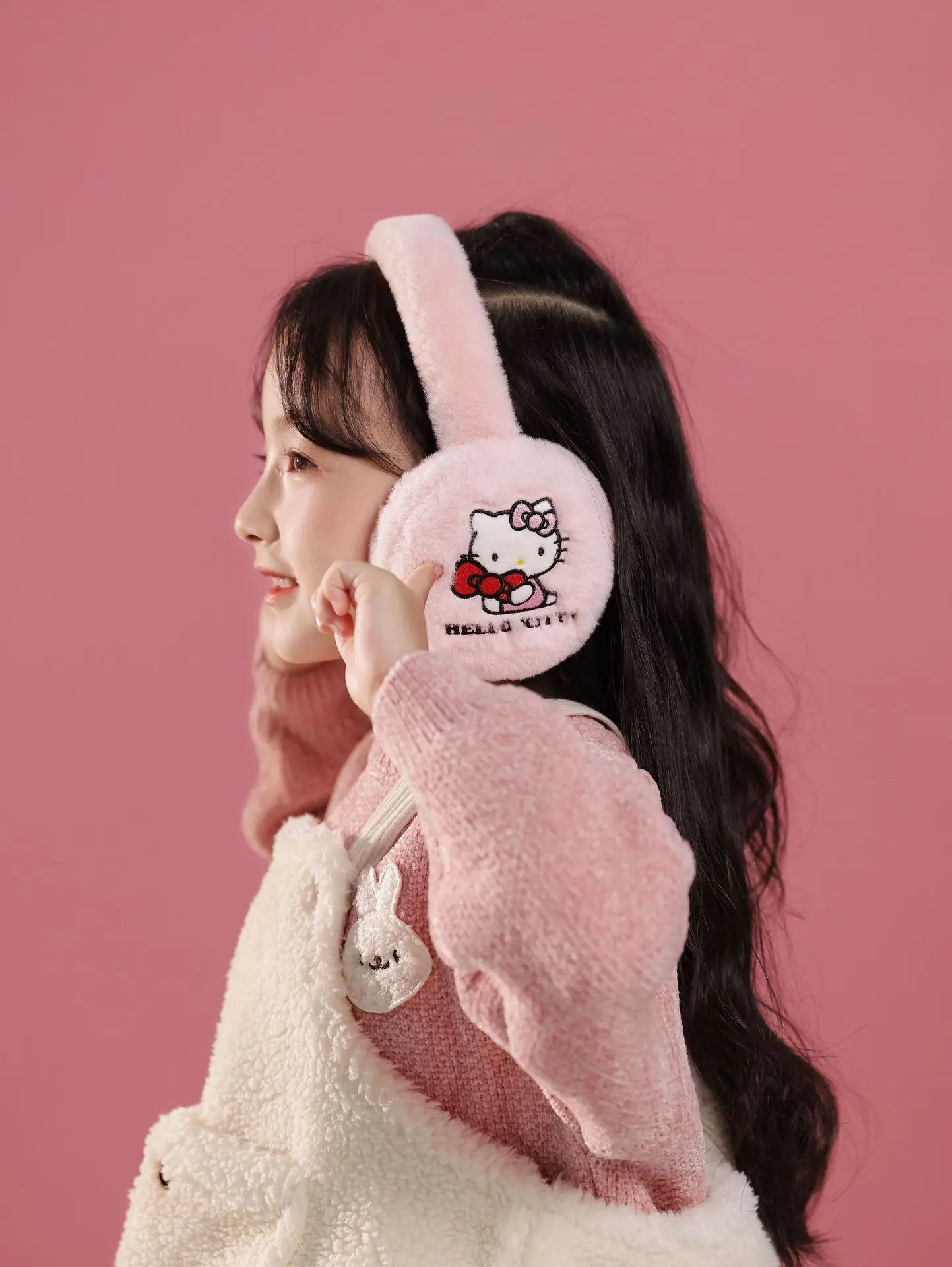 Hello Kitty Kids Earmuffs Girl Baby Cute Cartoon Ear Stuffed Earmuff Warm Winter Warm Windproof Plush Ear Christmas Gifts