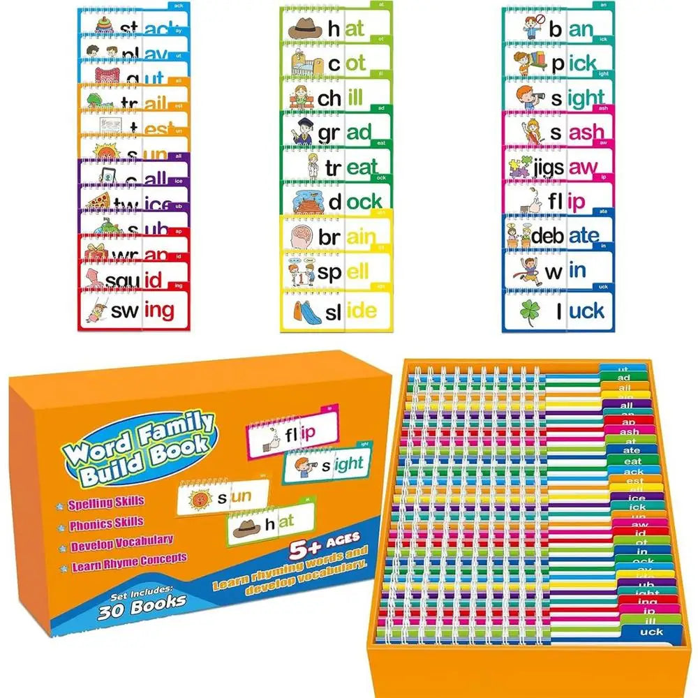 Phonics Flash Cards Rhyme Flashcard Read And Rhyme Flipping Books Vocabulary Word Families Flash Card Educational toys