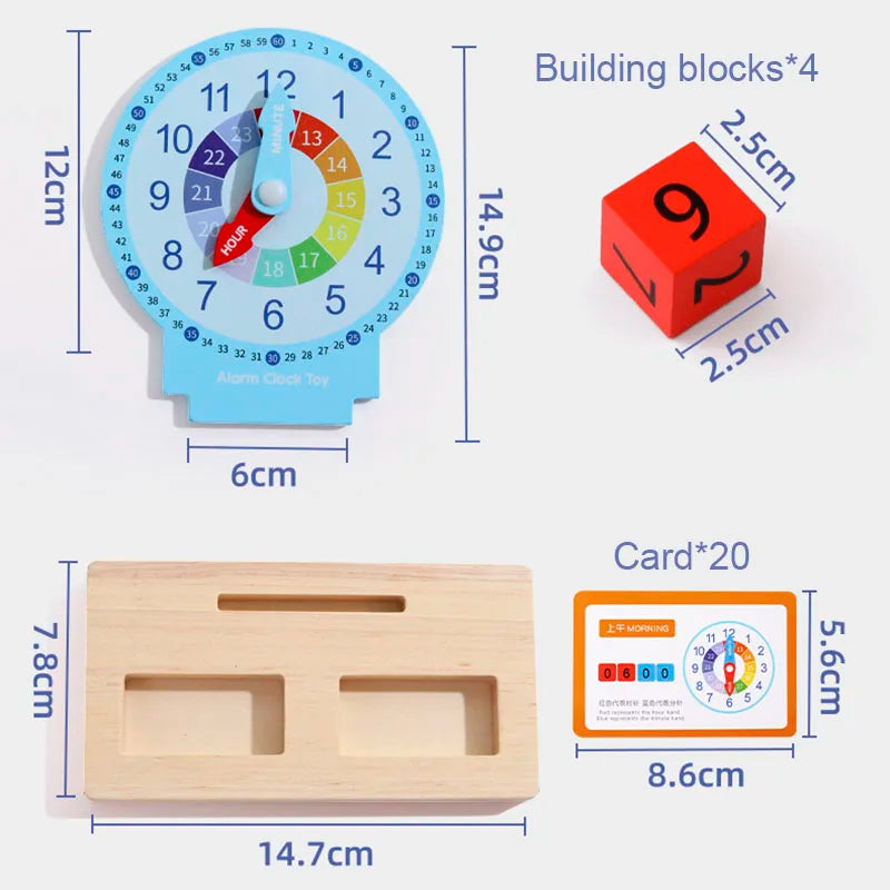 Children Montessori Clock Educational Toys Hour Minute Second Cognition Clock Model Teaching Aids Time Learning For Kindergarten