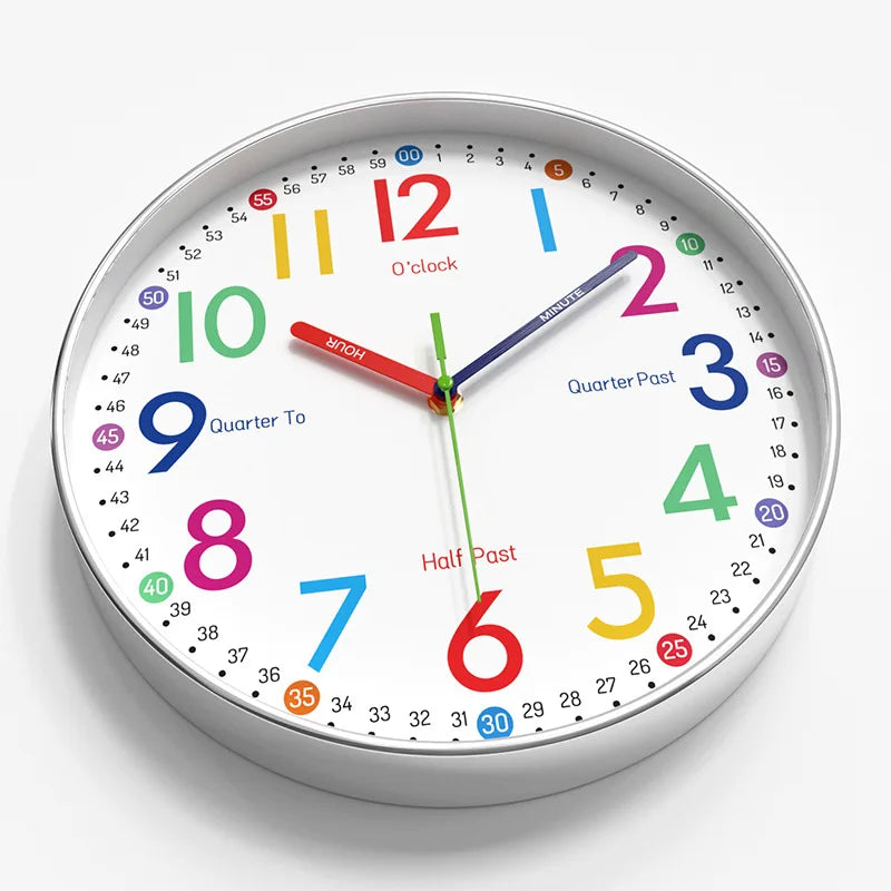 12 Inch Early Education Wall Clock Cartoon Children's Time Management Quartz Clock Home Wall Hanging Silent Clock 30CM