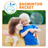 Comfortable Handle Badminton Rackets Set Portable Anti-slip Plastic Rackets with Ball Easy To Grip Shuttlecocks