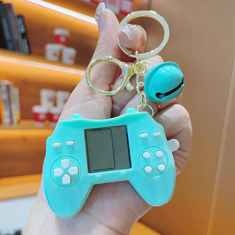 Mini Russian Building Blocks Game, Console Handheld Minicomputer Keychain Nostalgic Creative Puzzle, Old-Fashioned Toy Pendant