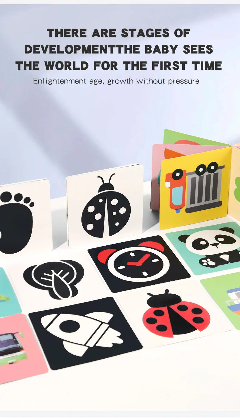 Flash Cards Baby Visual Stimulation Cards for Toddlers Sensory Development Early Education Learning Toys For Newborn Funny Gifts