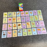 Montessori Early Baby Flash Cards Fruits Durable Children's Education Flash Cards Animal English Word Recognition Cards