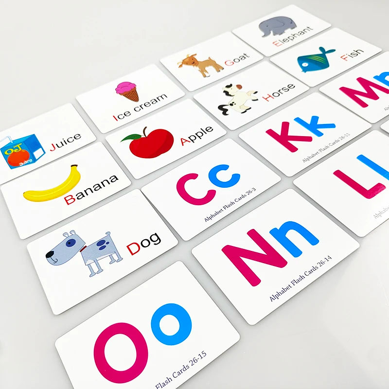Flash Cards Alphabet Double Sided Flash Cards Toddlers ABC Letters Learning Toy Educational Preschool Kids Children Flashcards