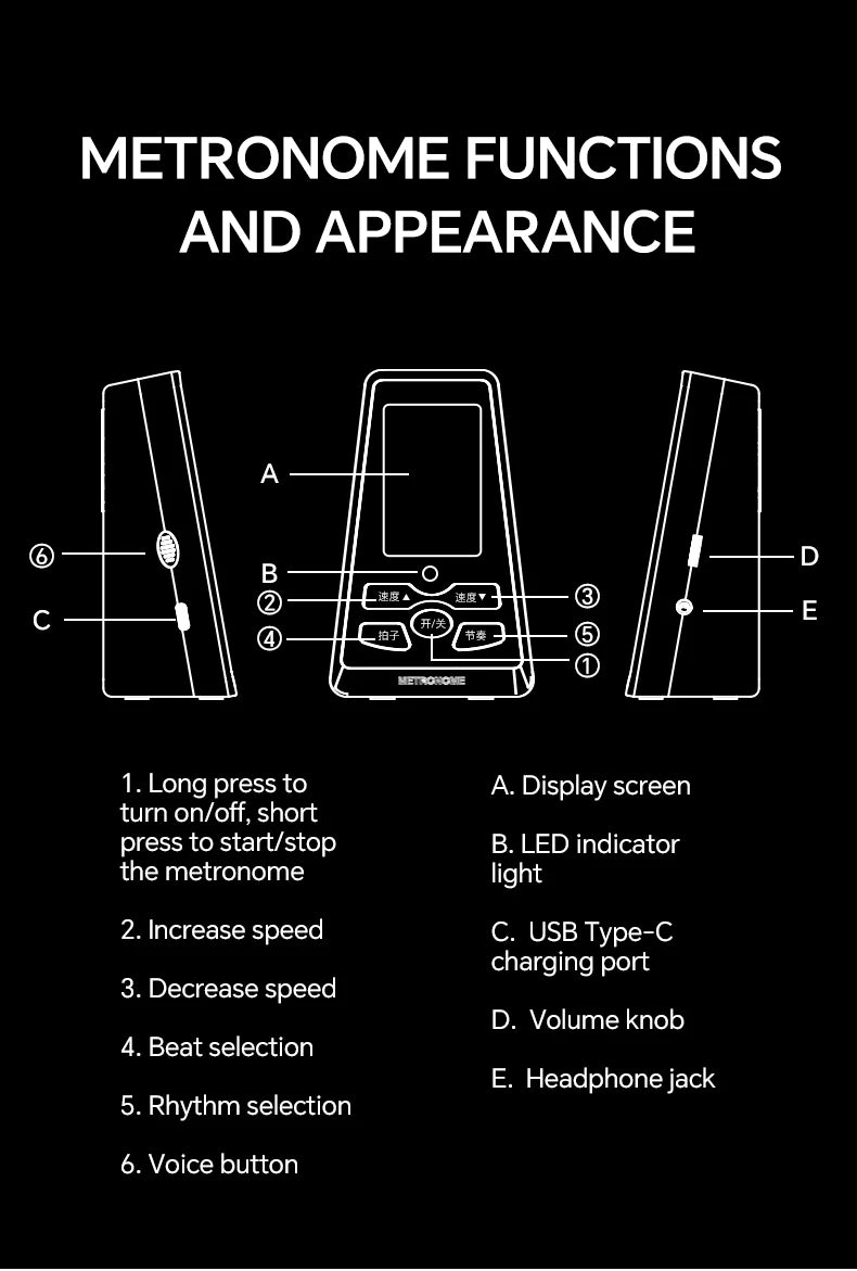 Romusic Mechanical Metronome Piano Specific Guitar Guzheng Violin Hulusi Universal Rhythm Instrument