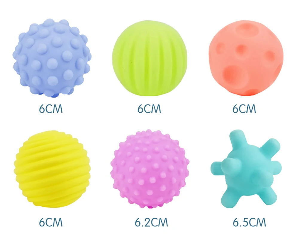6Pcs Textured Multi Ball Set Develop baby Tactile Senses Toy Baby Touch Hand Ball Toys Children Training Ball Massage Soft Balls