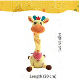 Music Giraffe Toy Singing Dancing Repeating What You Said Dancing Giraffe Flashing LED Lights Adjustable Volume Voice Simulation