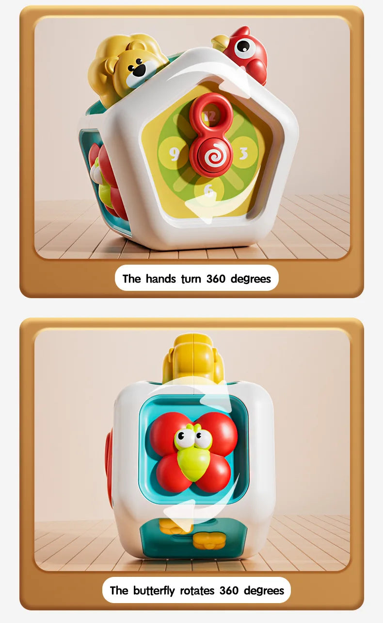 Montessori Sensory Toys Baby Busy Cube Activity Travel Toy Educational Learning Fidget Toys for Fine Motor Skills Children Gift