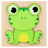 Wooden Puzzles Educational Cartoon Animals Early Learning Cognition Intelligence Puzzle Game For Children Toys