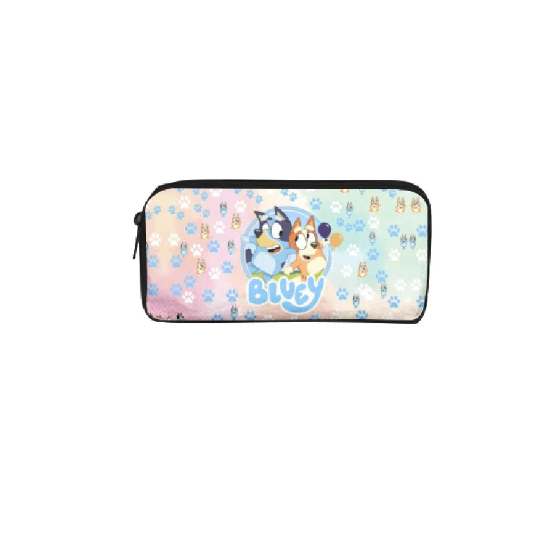 Bluey Bingo dog Fully Printed Flap Pen Bag Stationery Box Cartoon Large Capacity Pencil Case Cute Anime Bags Student School Bag