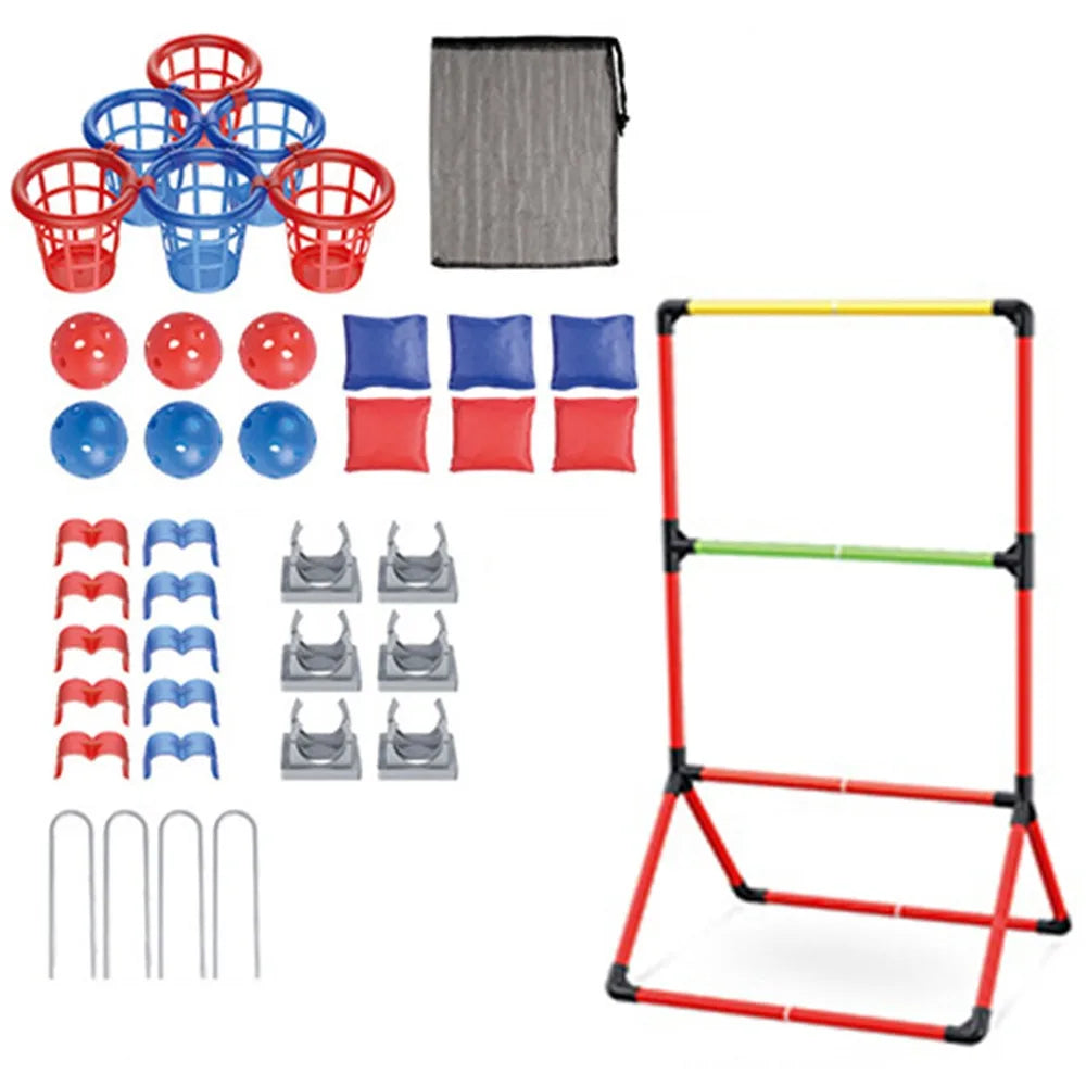 2 in 1 Sandbag Throwing Game Kit Interactive Portable Carnival Games Combo Set Bean Bags Balls Carrying Case Outdoor Games