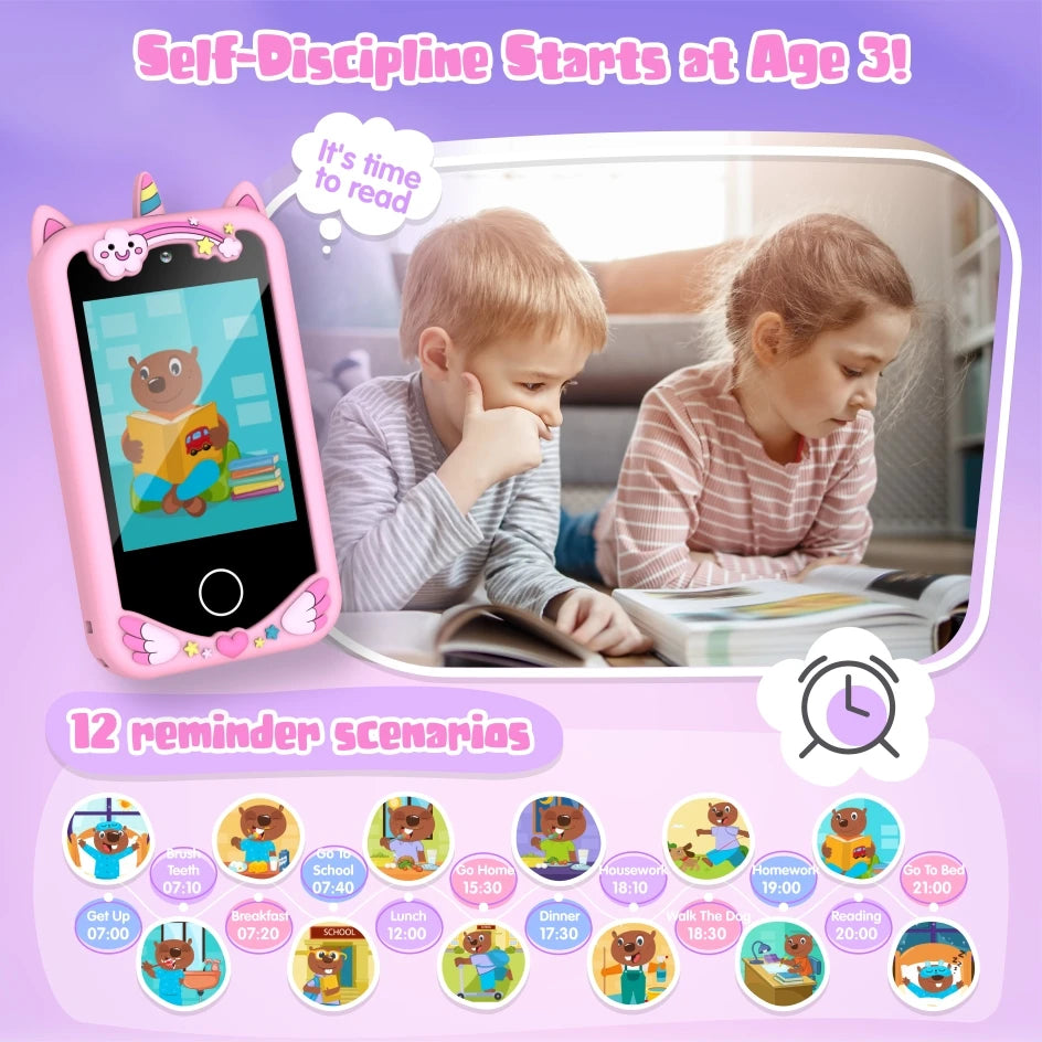8GBKids Smart Phone Video Music Player 20 Stories Toy Phone Dual Camera 28 Games Learning Educational Toys Children Gifts