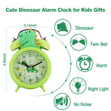 Kids Alarm Clock Cute Dinosaur Unicorn Desk Clock Double Bell Clock with Backlight Alarm Clock For Children Sleep Trainier Gifts