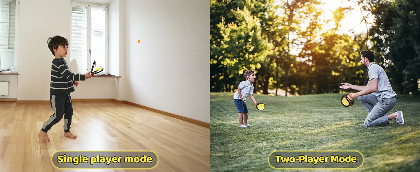 Outdoor Parent-Child Throwing & Catching Ball Game Set - Sports Fitness Hand Grip Ball Racket for Adults & Kids - Fun Toy Gift f