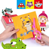 48Pcs Handmade Paper Cut Book Kids Craft Toys DIY Cartoon Scrapbooking