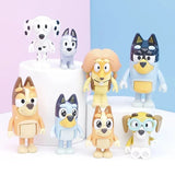 12 Bluey Family Character Model Decorations Cute Puppy Movable Joints Decorations Mini Pvc Character Model Toys Children'S Gifts