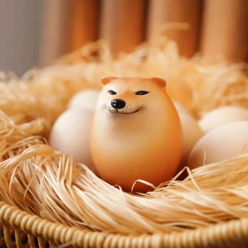 Fun Shibako Dog Egg Squishy Fidget Toy Realistic Egg Shape Desk Decor Shiba Inu Dog & Egg Union PU Slow Rebound Sensory Toy