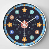 12 Inch Early Education Wall Clock Children's Cartoon Creative Living Room Wall Decoration Mute No Ticking Quartz Clock