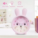 Children'S Alarm Clock for Girls Without Ticking,Rabbit Children'S Alarm Clock Silent Alarm Clock with Light Student
