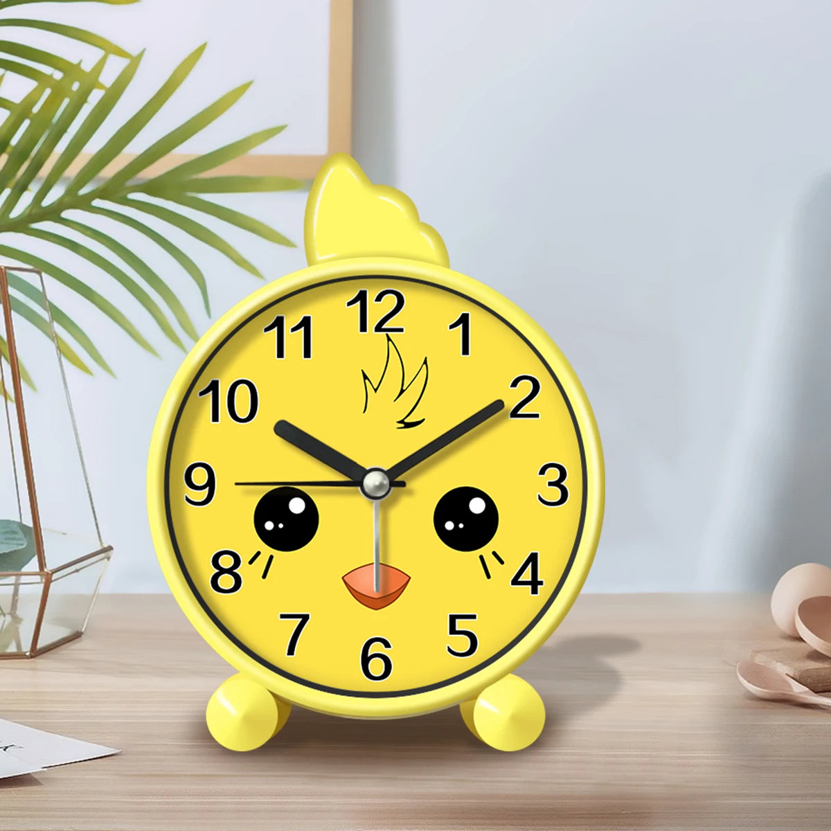 Cute Children's Educational Alarm Clock Bedroom Desktop Early Education Small Animal Round Mute For Boy Girls Home Decoration