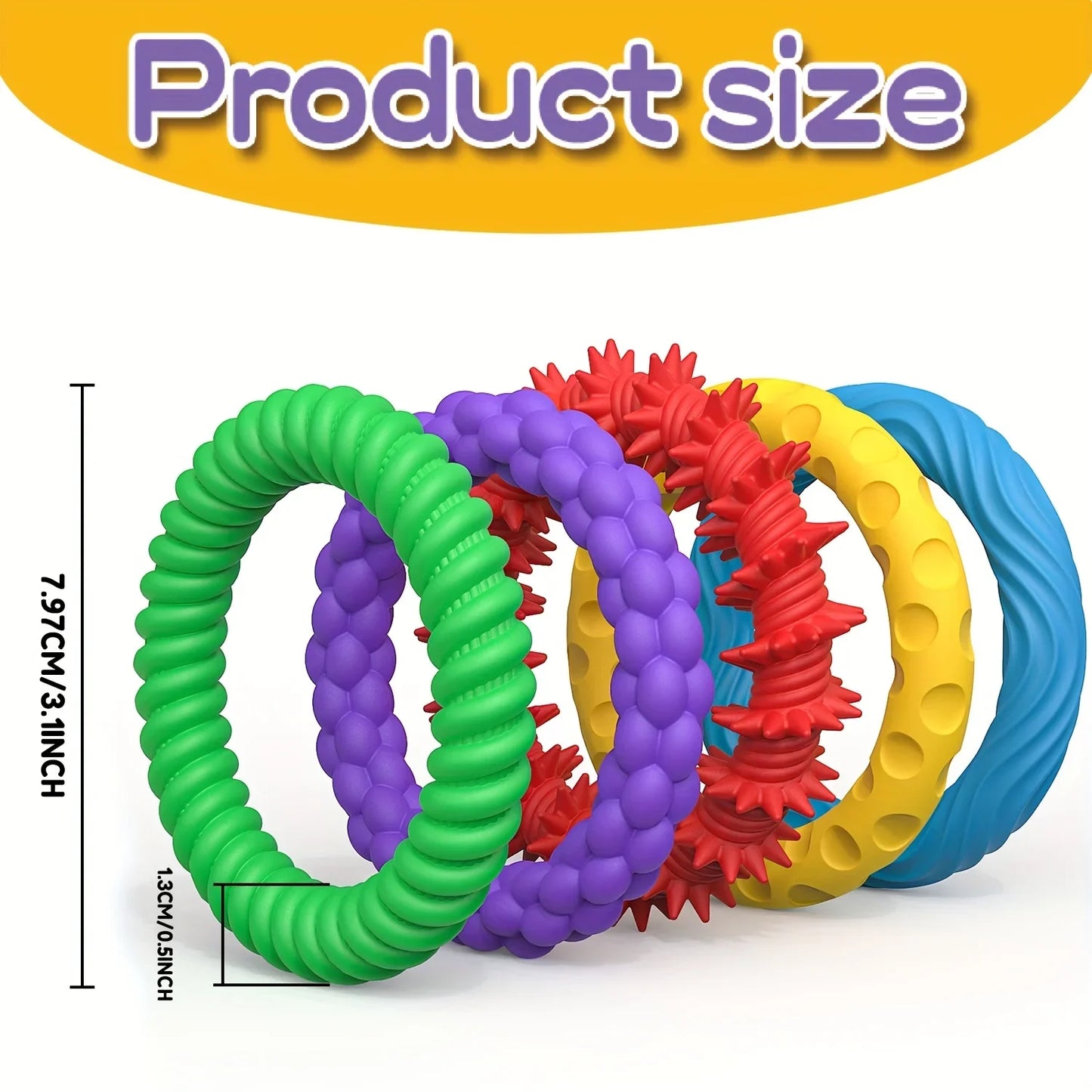 Sensory Bracelet EDC Fidgeting Antistress Anxiety Fidget Ring Anti Stress Relief Toy for Kids Children Autism ADHD Toys New 2025