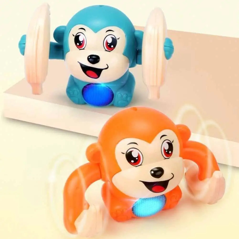 Electric Tumbling Monkey Learning To Climb Induction Music Toys Kids Toys Monkey Voice Light Puzzle Control Rolling Cartoon