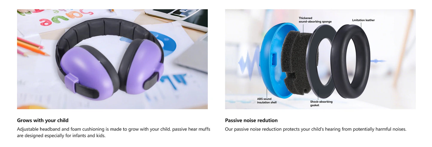 Kids Ear Plugs Sleeping Sound-isolating Headphones Infant Muffs Anti-noise Reduction Earmuffs Toddlers Abs Travel Baby
