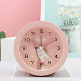 Kids Analogs Alarm Clock with Snoozes and Nightlight, Quiet Bedroom Round Clock for Boys and Girls Learning Clocks