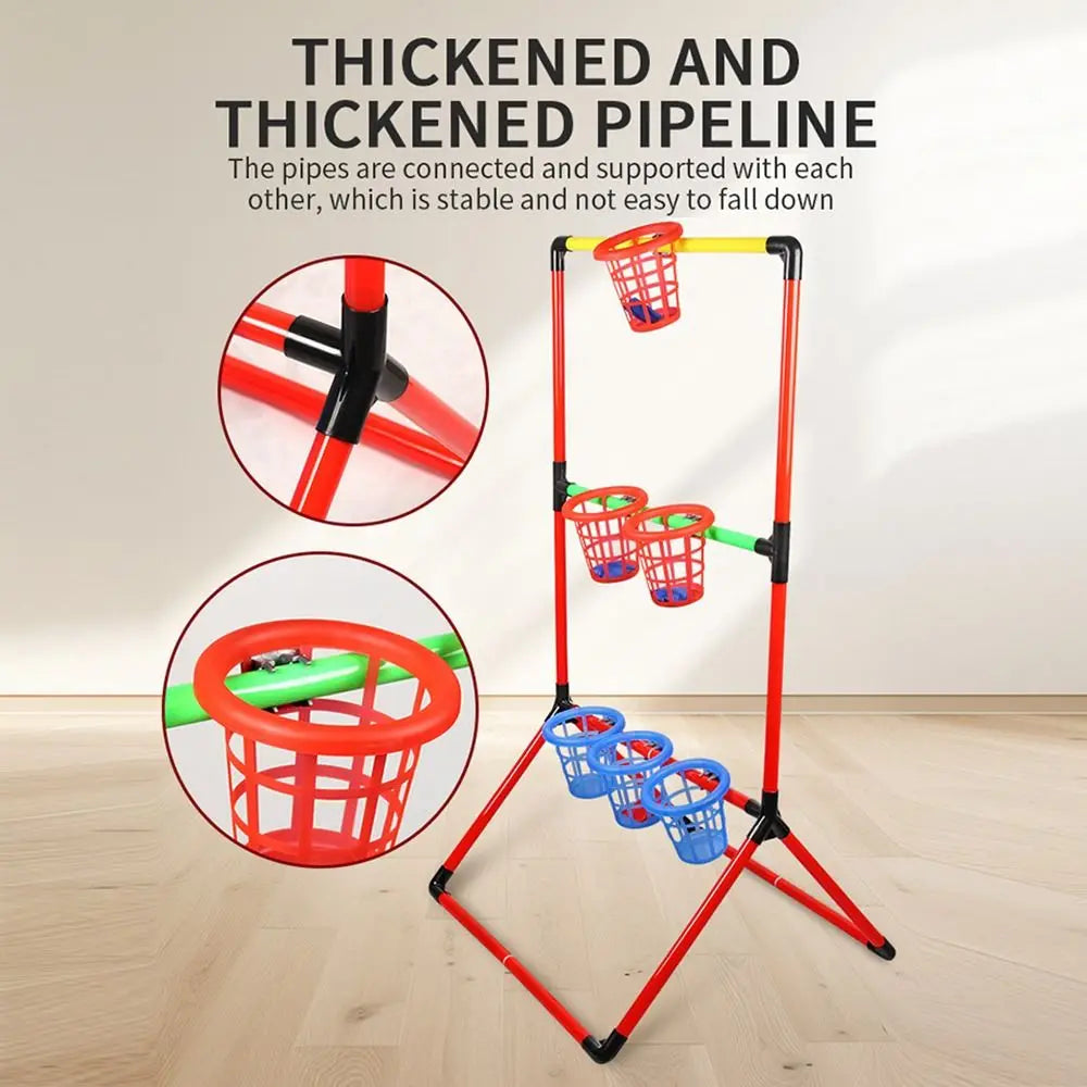 2 in 1 Sandbag Throwing Game Kit Interactive Portable Carnival Games Combo Set Bean Bags Balls Carrying Case Outdoor Games