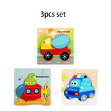 Wooden Puzzles Educational Cartoon Animals Early Learning Cognition Intelligence Puzzle Game For Children Toys