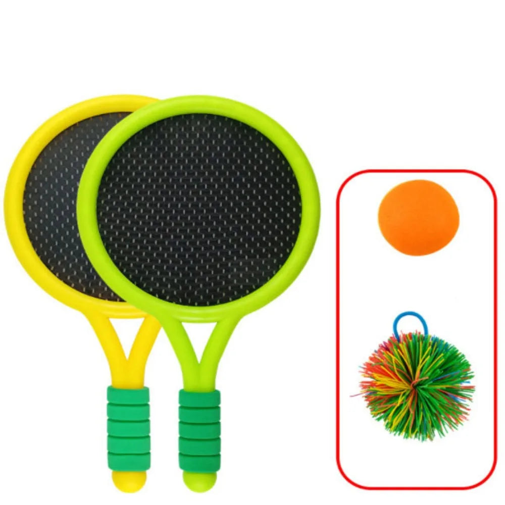 Comfortable Handle Badminton Rackets Set Portable Anti-slip Plastic Rackets with Ball Easy To Grip Shuttlecocks