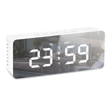 Smart Alarm Clock Bedside Table Led Alarm Clock Digital Children's Electronic Alarm Clock Curved Screen Mirror Temperature