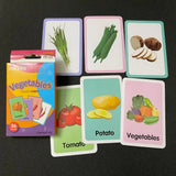 Montessori Early Baby Flash Cards Fruits Durable Children's Education Flash Cards Animal English Word Recognition Cards