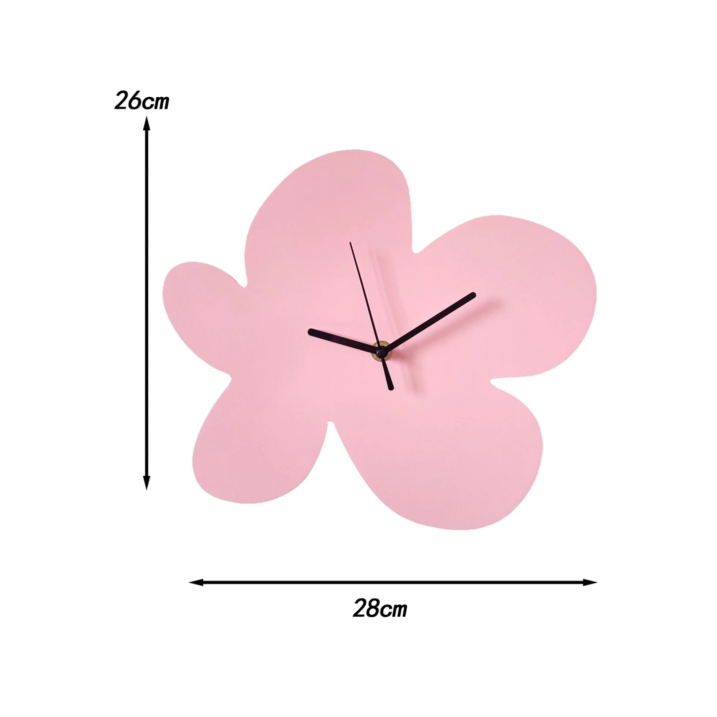 Nordic Wall Clock Silent Clock Battery Operated Decorative for Kids Table Children Living Room Ornaments Blue Flowers Creative