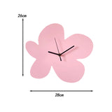 Nordic Wall Clock Silent Clock Battery Operated Decorative for Kids Table Children Living Room Ornaments Blue Flowers Creative