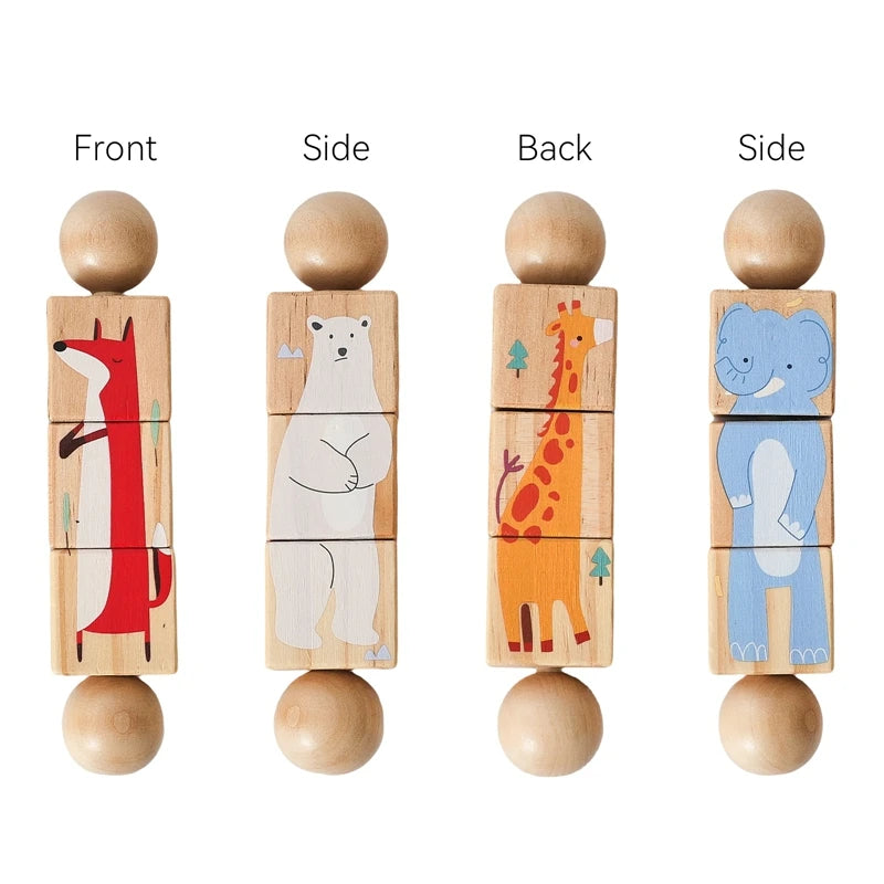 Baby Wooden Rotating Jigsaw Puzzle Hand bell Toy Baby Mobile Musical Rattle Toy Montessori Puzzle Game For Babies Newbaby Gift