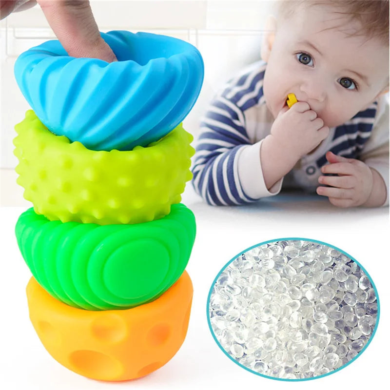 Sensory Balls Baby Toy Rattles Toy Textured Hand Touch Grasp Massage Ball Infant Senses Development Toys For Babies 0 12 M Games