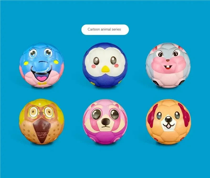 6pcs Solid Sponge Soft Ball Children Animal Football Football Toys Decompression Release Ball