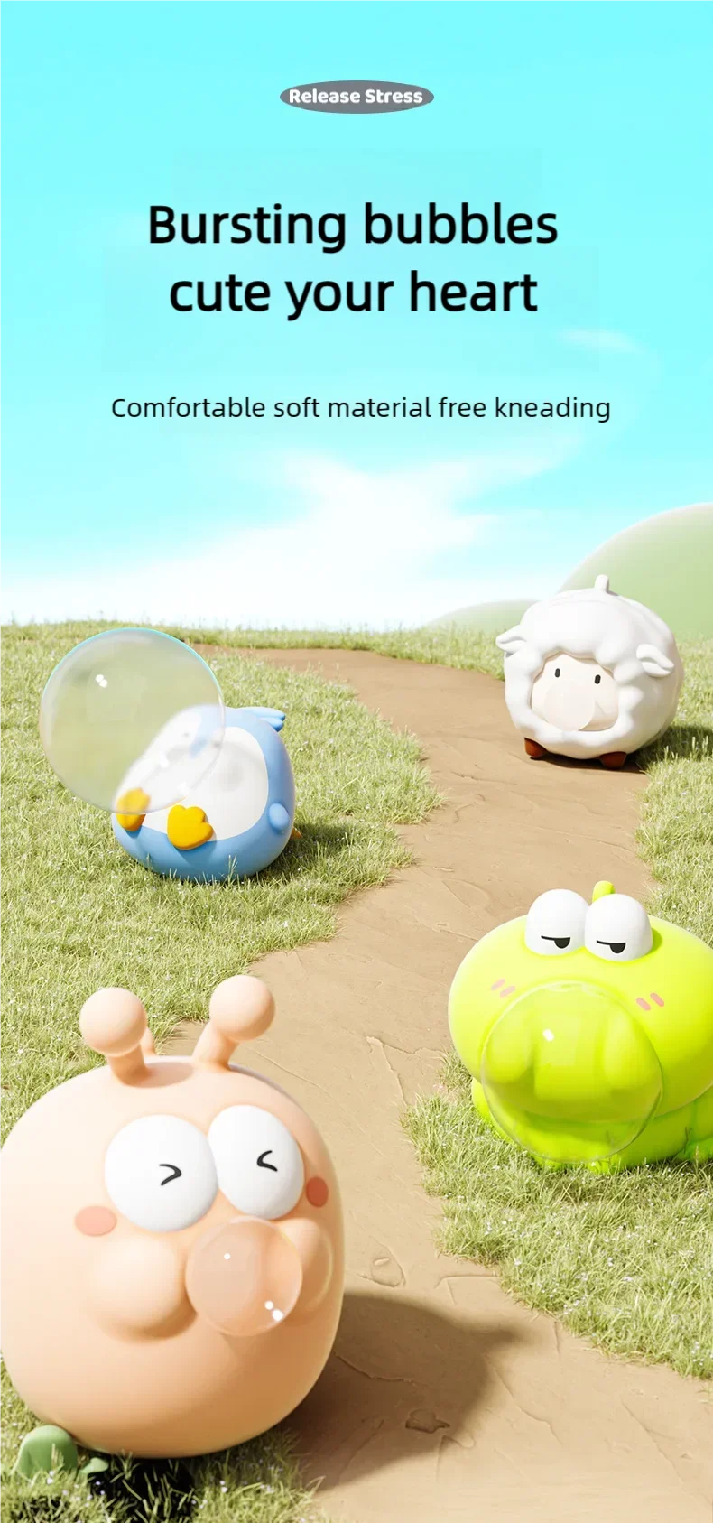 Cute Animal Pinch Toys Squish Squeeze Toy Anxiety Stress Relief Sensory Antistress Toys for Adults Birthday Gift antistress toy