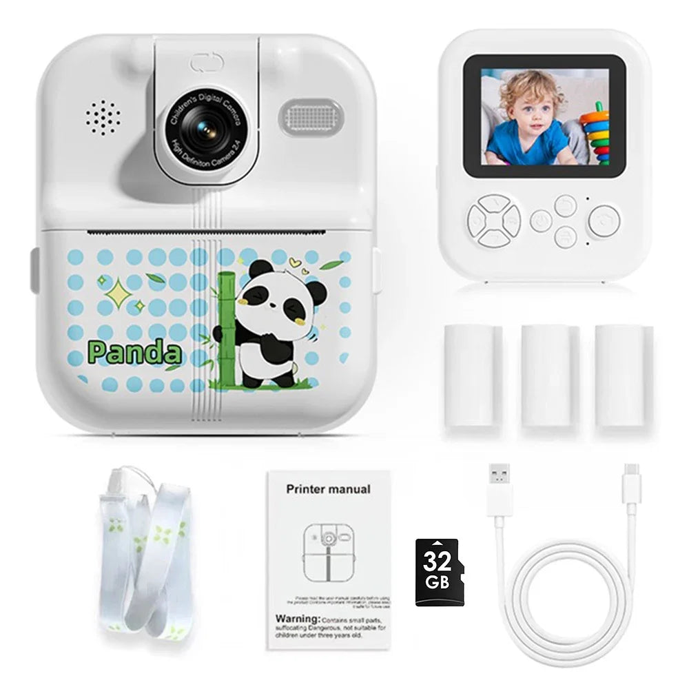 Kids Camera Instant Print Bluetooth Connection Photo 1080P HD Toddler Camera for Girls Boys 3-12 Age Birthday Christmas Gifts