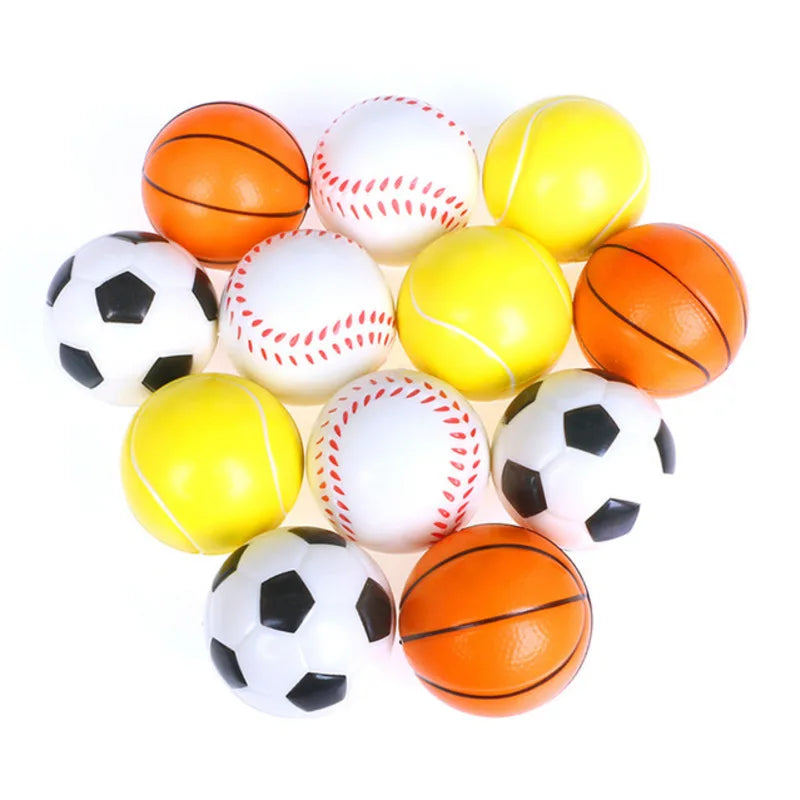 12pcs Children Sponge bounce Ball Sports  Anti Stress Ball Educational Toys For Kids Outdoor Sports  Decompression Release Ball
