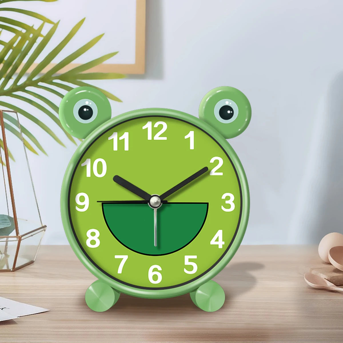 Cute Children's Educational Alarm Clock Bedroom Desktop Early Education Small Animal Round Mute For Boy Girls Home Decoration