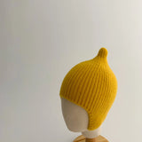 Korean Baby Ear Protection Hat Warm Warm Toddler Kintted Hats 1-3Years Girl Boy Earmuffs Cap Solid Woolen Kids Crochet Bonnet 모자